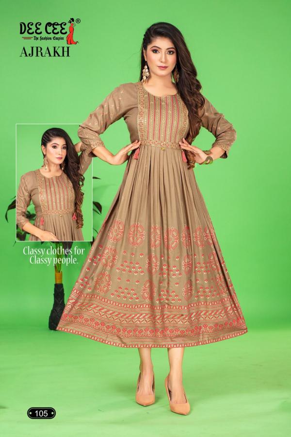 Deecee Ajrakh Rayon Printed Long Kurti Collection